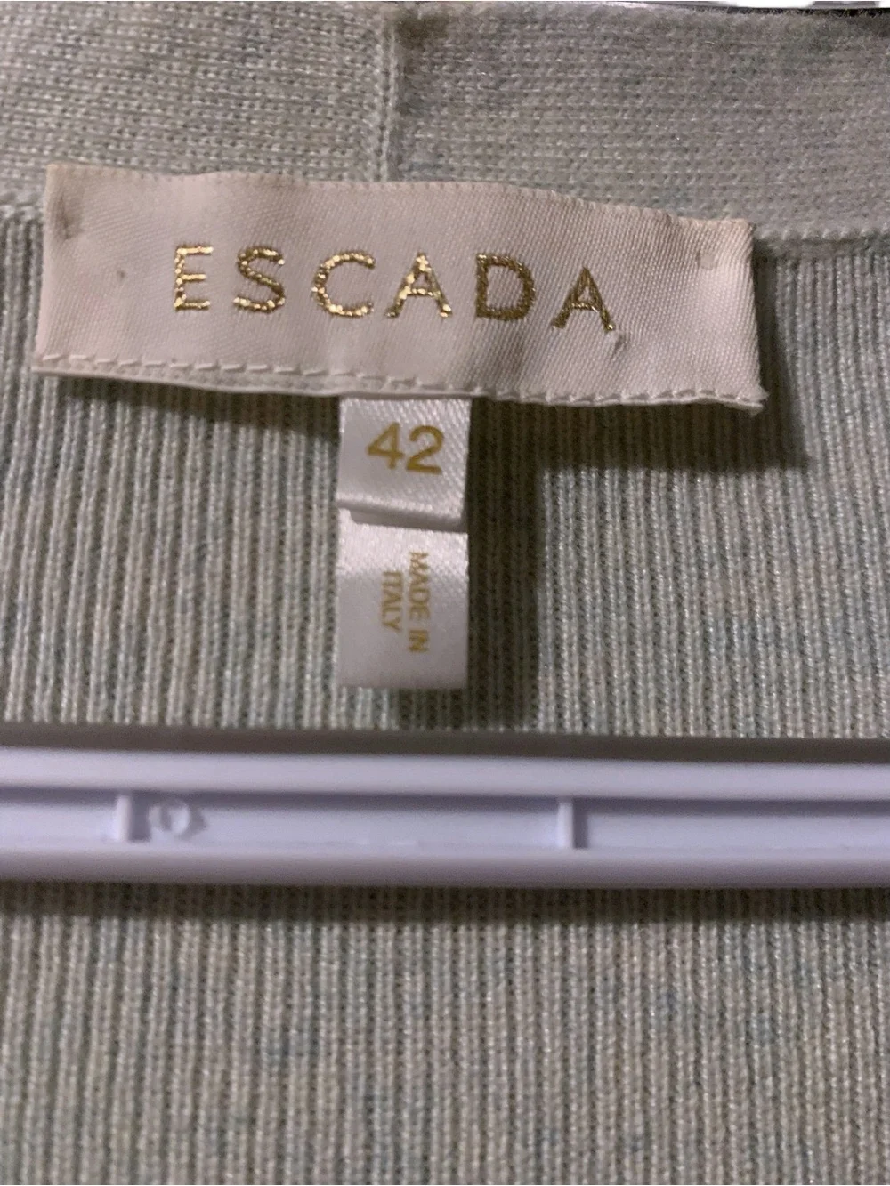 ESCADA Vintage Longline Knit Cardigan Duster Mint Green SZ 42 Italian  Like New